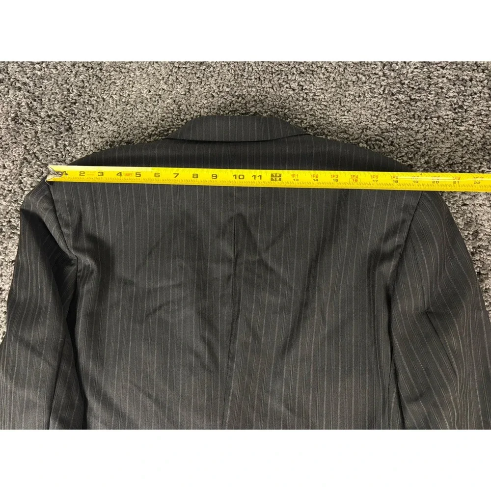 Canali Saks Fifth Avenue Mens Charcoal Gray Pinstripe Pure Wool Suit 54R Italy